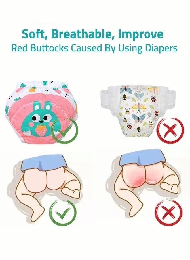 ملابس داخلية للتدريب على استخدام المرحاض مكونة من قطعتين، 6 طبقات من القطن الماص للرطوبة والقابل للتنفس للأطفال الصغار والأولاد والبنات، مقاومة للماء - Image 2